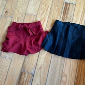 (2) Skorts- Black and Burgundy Size small